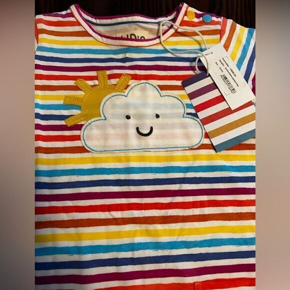 KidIO Sunshine Rainbow Appliqué Striped Dress baby girls 18-24 months NWT - Picture 7 of 16